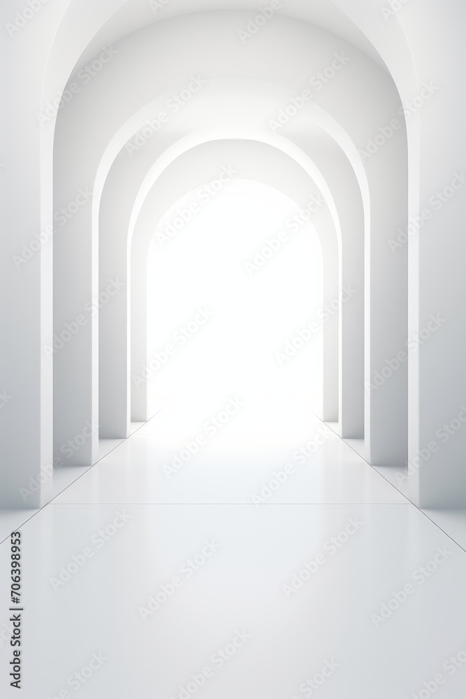 Pure white minimalist mockup centering on emptiness  AI generated illustration