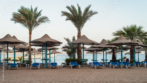 empty beach without people in Hurghada Egypt