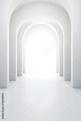 Pure white minimalist mockup centering on emptiness AI generated illustration