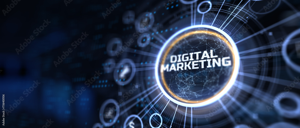Fototapeta premium Digital marketing strategy online advertising internet technology concept.