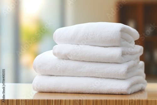 Stack of white folded towels