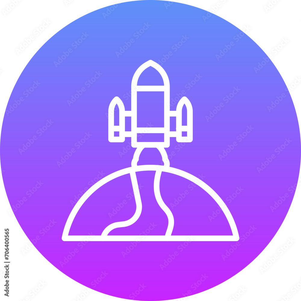 Fototapeta premium Rocket Earth Icon