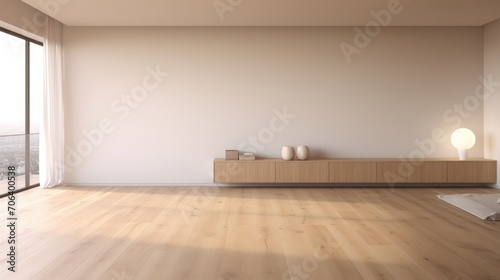 Subtle minimalist room with no fixtures or furniture  AI generated illustration