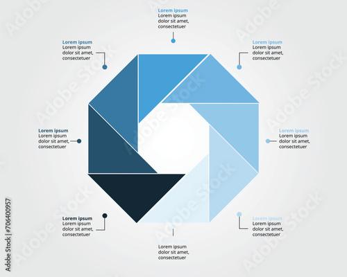 timeline triangle chart template for infographic for presentation for 8 element