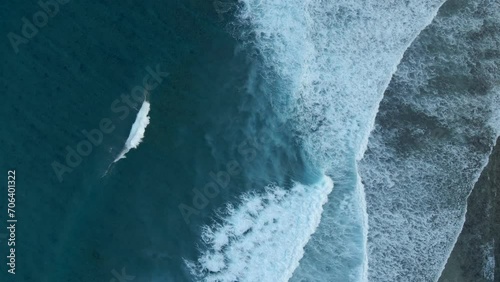 Aerial view of waves taken at Maldives north atol. High quality 4k footage photo