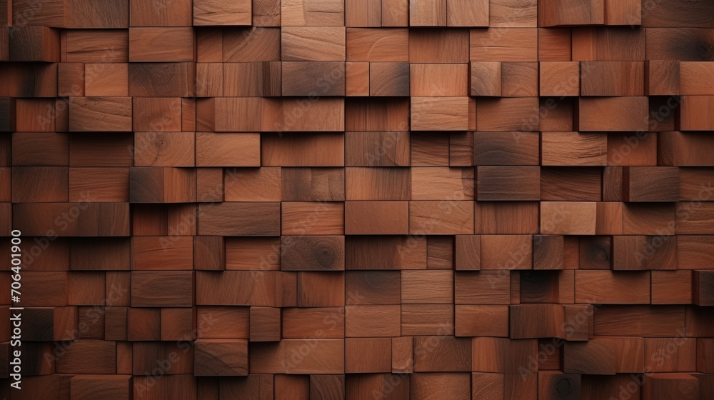 Organic Elegance: Wooden Squares Texture in 3D Rendering Wallpaper Organic Elegance: Wooden Squares Texture in 3D Rendering Wallpaper