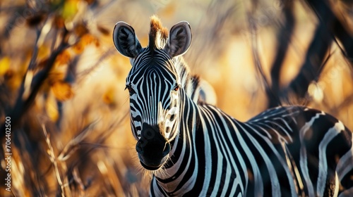 Zebra Close-up in wild nature © Dennis