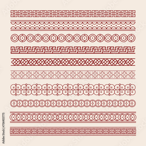 set of borders chinese new year decoration. decoration for lunar new year