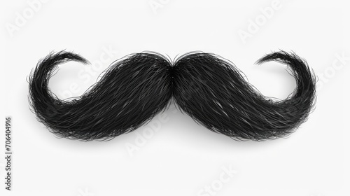 A detailed close-up view of a moustache on a clean white surface. This image can be used for various purposes, such as grooming products, fashion accessories, or in articles about facial hair trends