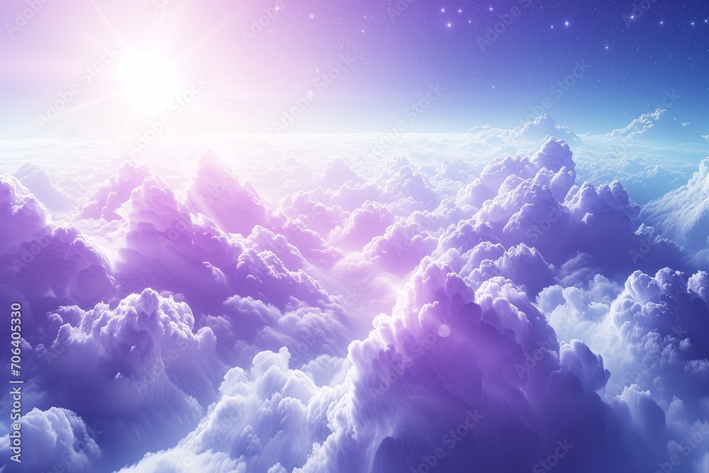 an ethereal gradient blending sky blue into a soft lavender, creating a dreamlike and serene atmosphere, perfect for calming and meditative spaces. Generative AI