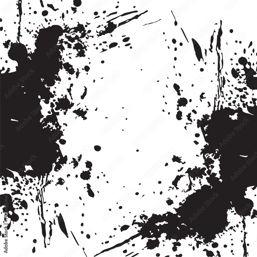 Obraz premium Grunge texture, splatter texture, black and white grunge background Vector Illustration