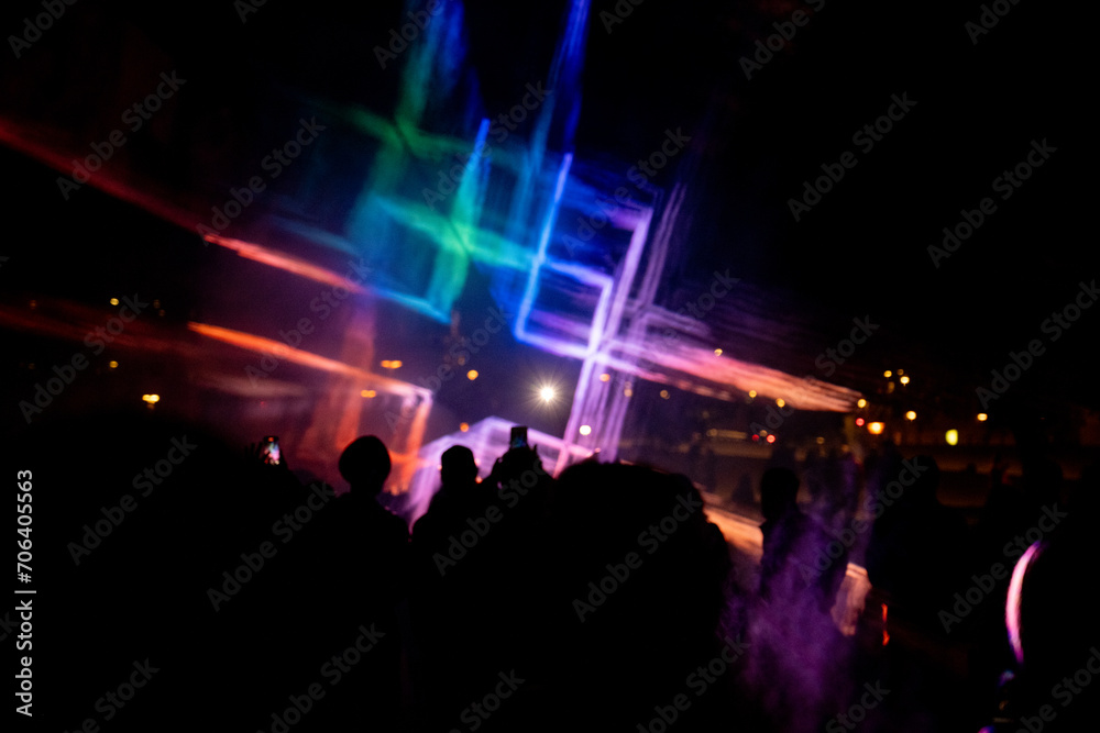 Disco dancing club, light effects, light show