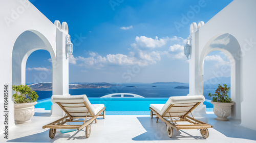 Architectural Elegance: Summer Retreat with Pool and Sea Vista © pierre