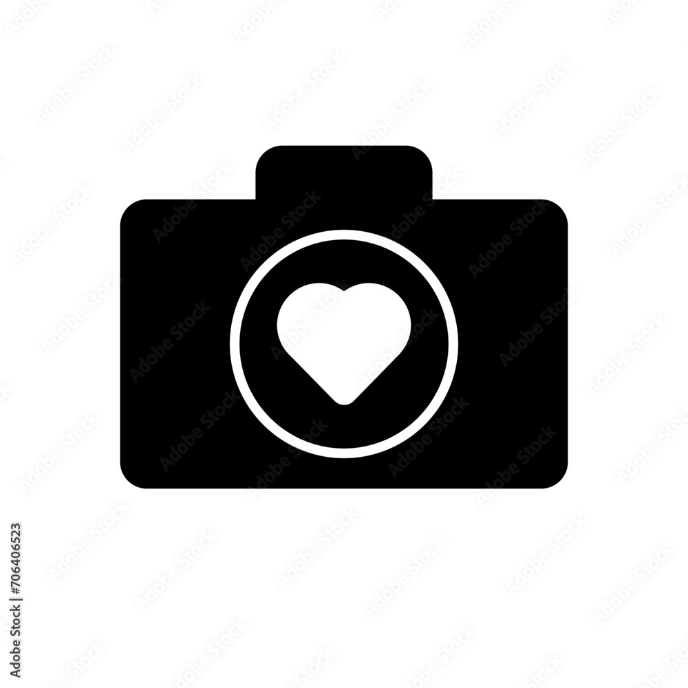 Love, Relationship and Valentine's Day Icons | Heart Camera Filled Silhouette SVG Vector Illustration Love, Relationship and Valentine's Day Icons | Heart Camera Filled Silhouette SVG Vector Illustration