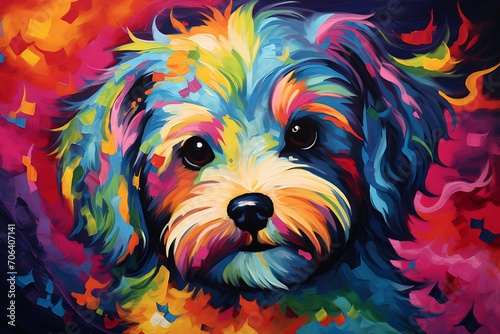 Paws and Palette: A Playful Dog Captured in Airbrush Splendor