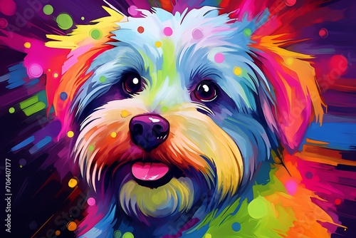 Paws and Palette: A Playful Dog Captured in Airbrush Splendor
