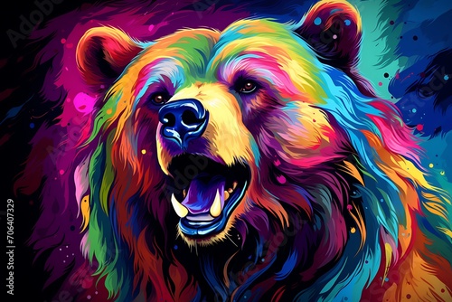 Airbrush Wilderness: The Majestic Bear Brought to Life on Canvas 