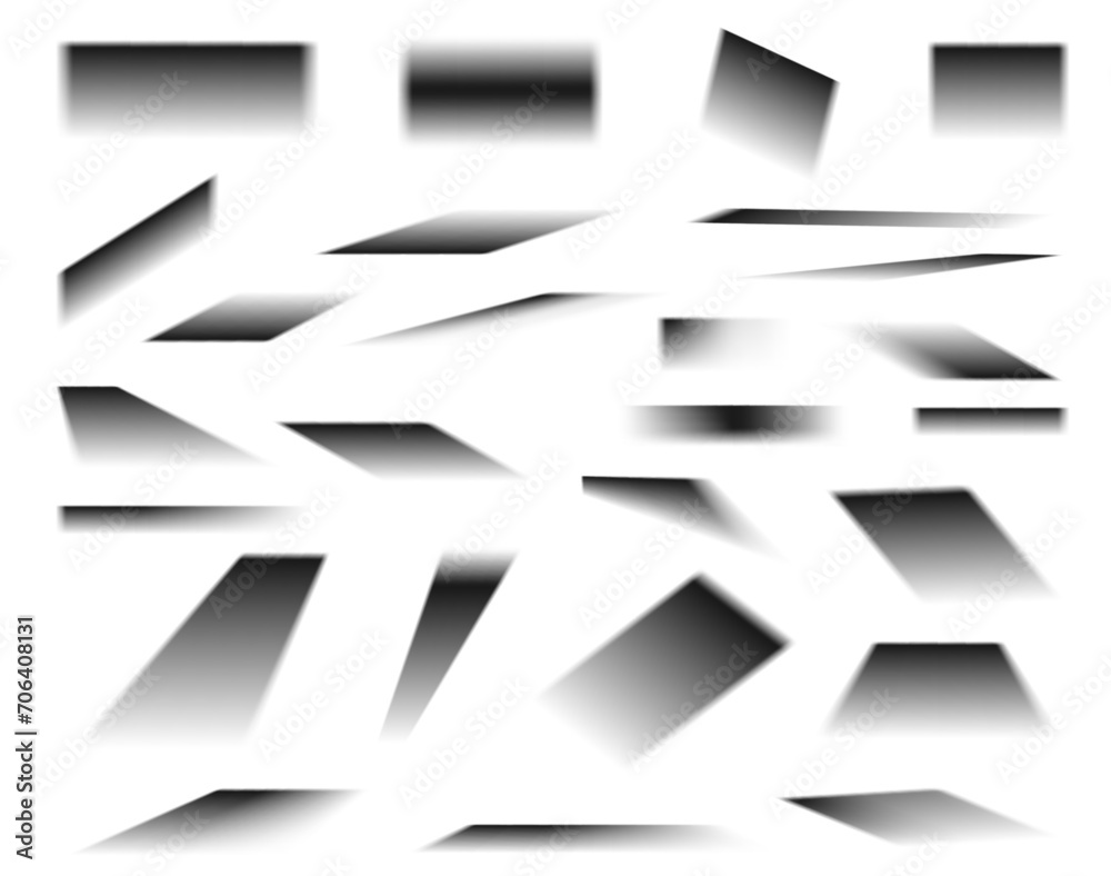 Drop shadow from different angles sizes and directions vector