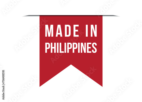 Made in Philippines red banner design vector illustration © Shipons Creative