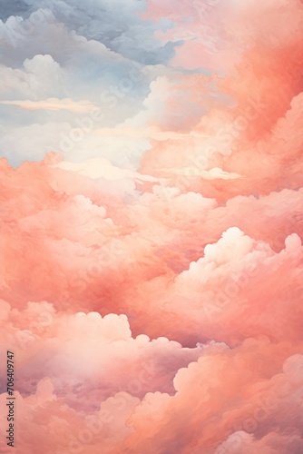 Coral sky with white cloud background
