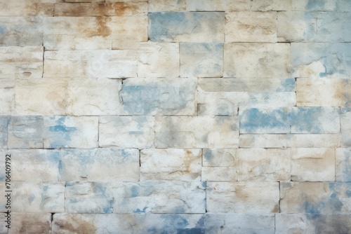 Cream and cerulean brick wall concrete or stone texture