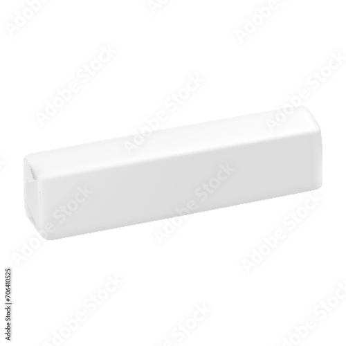 Chewing gum mockups, white stripes. Realistic 3d vector bubble gum sticks, White mint chewing gum set for ads and package element, isolated on white background, 3d vector realistic illustration