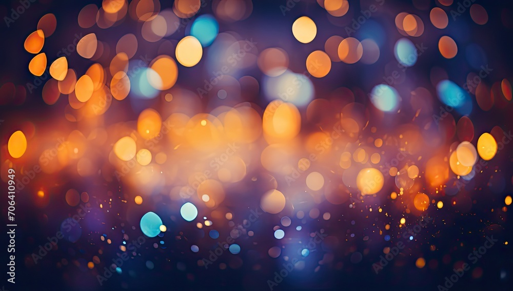 beautiful colorful bokeh lights over dark background