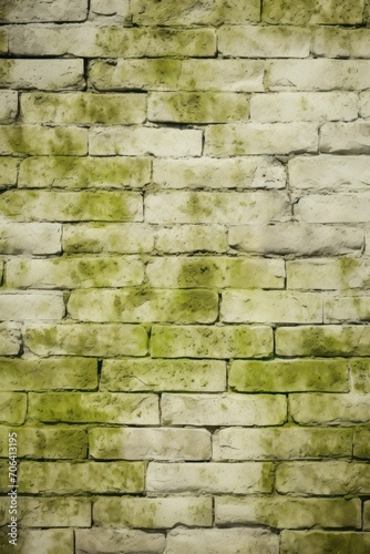 Cream and electric green brick wall concrete or stone texture