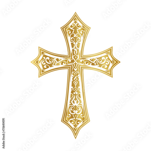 Christian cross Celtic cross Crucifix, christian cross, christianity, gold, golden cross vector