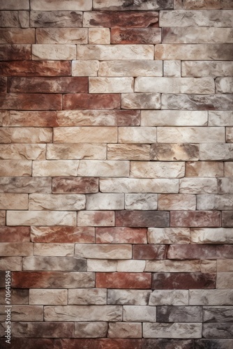 Cream and mahogany brick wall concrete or stone texture