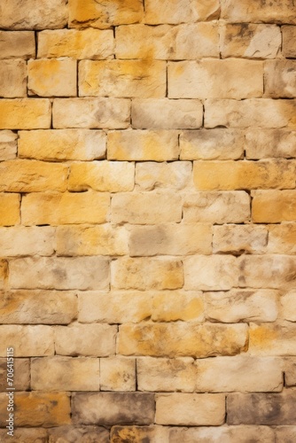 Cream and marigold brick wall concrete or stone texture