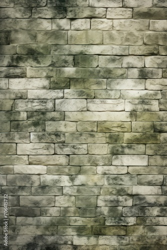 Cream and moss green brick wall concrete or stone texture