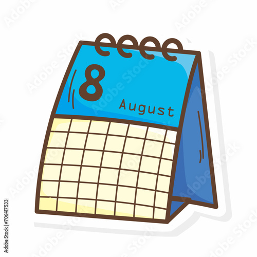 Hand draw calender illustration vector design