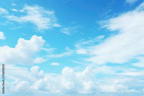 Cyan sky with white cloud background