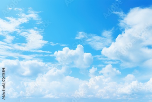 Cyan sky with white cloud background