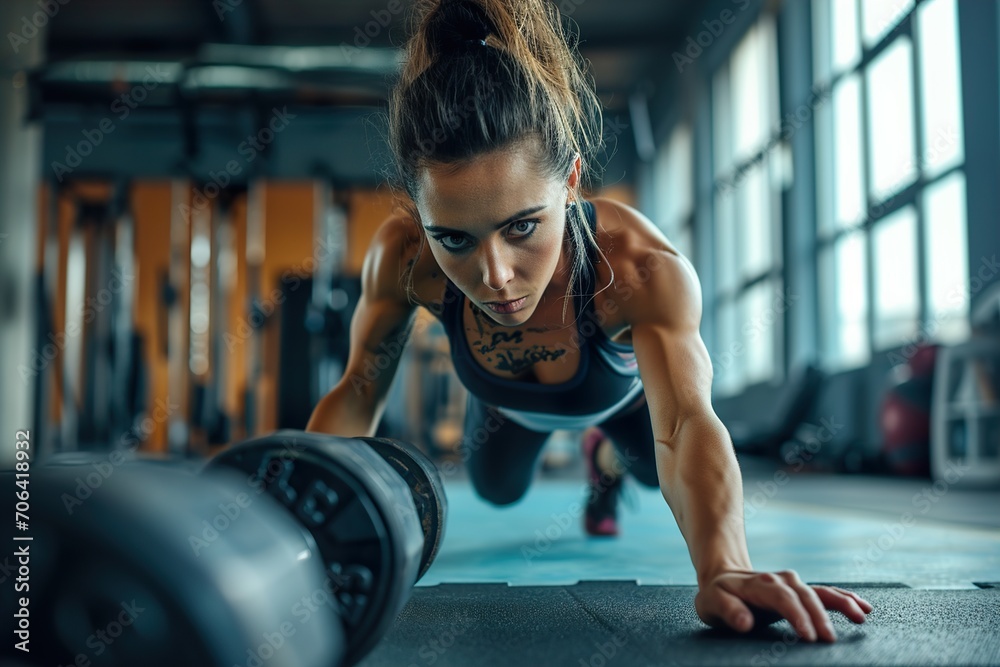 strength and agility of female athlete training at the gym strength and agility of female athlete training at the gym