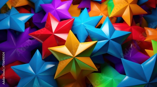 close up of colorful stars 