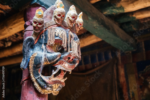 Cham Dance Mask, Thangki, Buddhist Art, Tibetan Buddhism