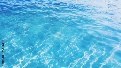 blue water in the pool, Blue water surface with bright sun light reflections, water in swimming pool background top view, Ai generated image