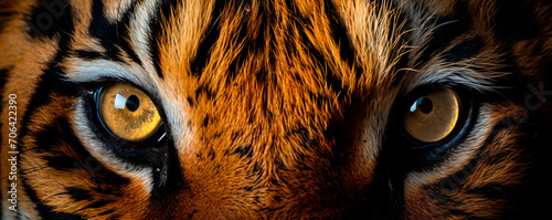 Tiger eyes close up, background photo
