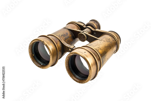 Brass Binoculars isolated on transparent background