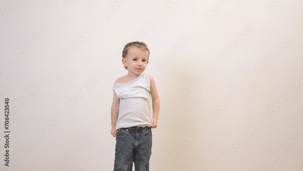 Little kid learns to dress himself Little kid learns to dress himself
