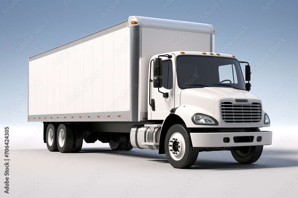 box truck with trailer 3D Illustration box truck with trailer 3D Illustration