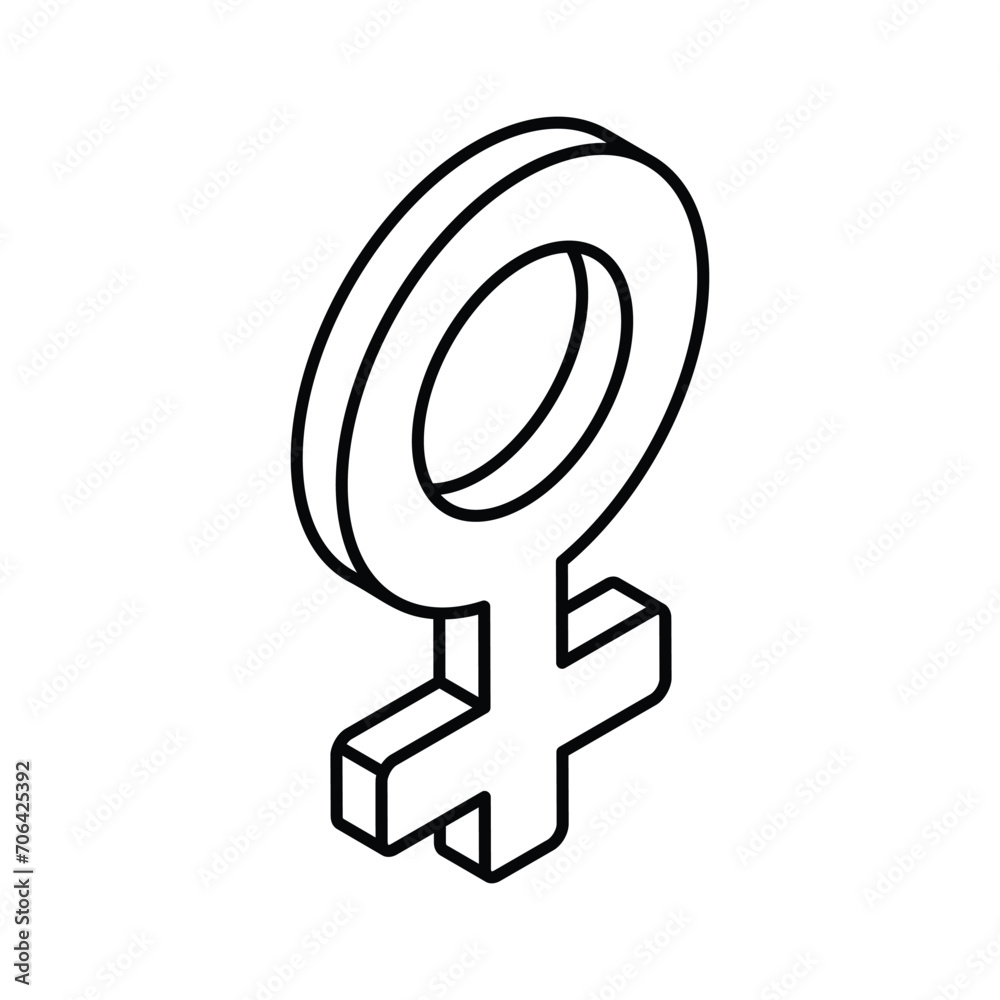 An amazing isometric icon of female symbol, masculine concept An amazing isometric icon of female symbol, masculine concept
