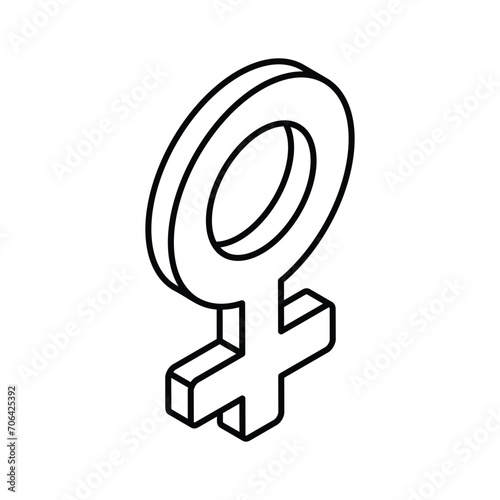 An amazing isometric icon of female symbol, masculine concept