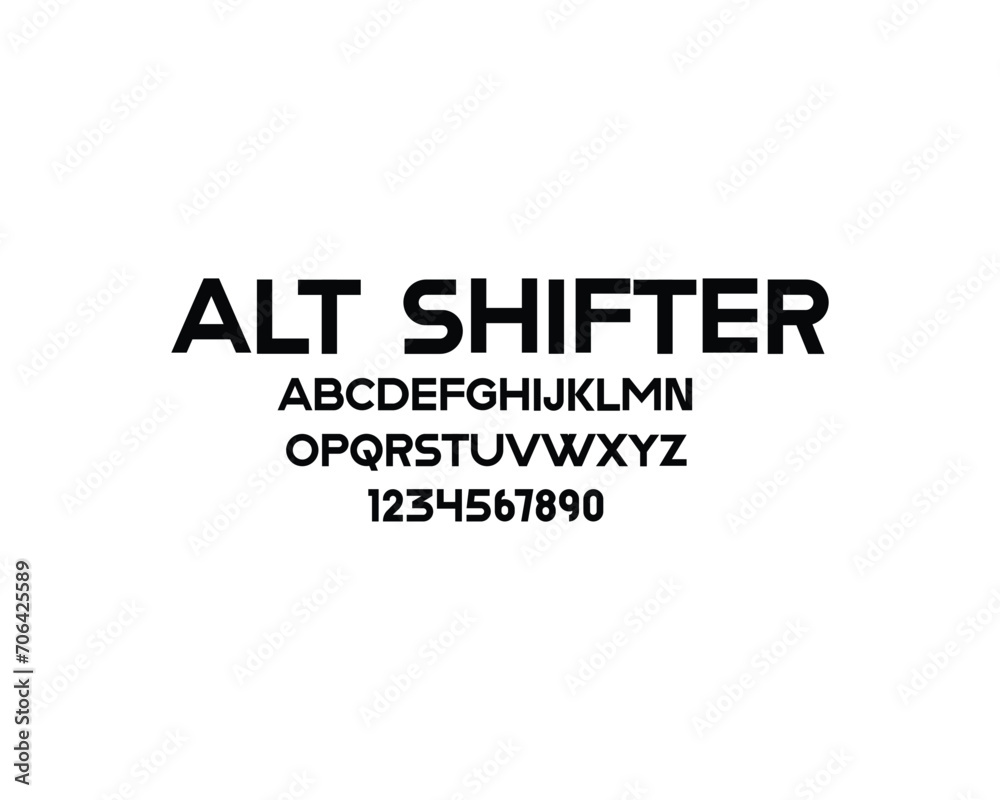 Alt Shifter Font, font, letters, numbers