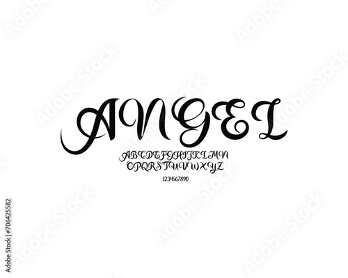 Angel Font, font, letters, numbers