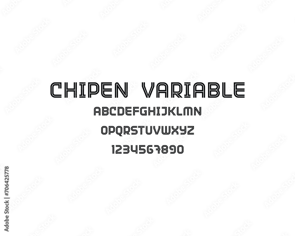 Chipen Variable Font, font, letters, numbers