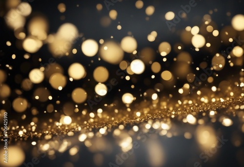 Background of abstract glitter lights gold and black defocused banner