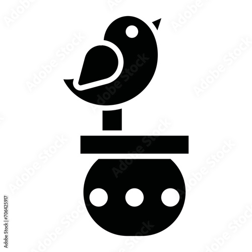 Bird on Flower Pot Icon of Spring iconset.